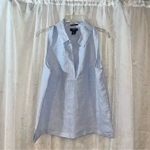 JONES & CO Woman’s light blue, LG 100% linen sleeveless top. Never worn